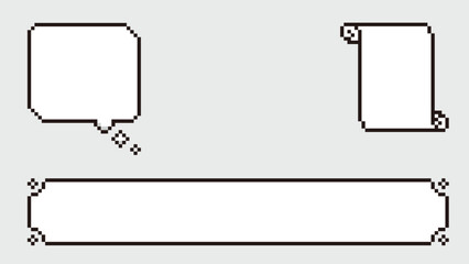 ドット bit レトロゲーム風 テキストボックス 巻物 吹き出し