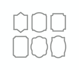 Collection of elegant vintage line frames and border templates for labels, wedding invitations, and certificate designs