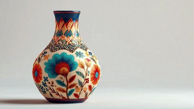 ceramic vase on a blue background