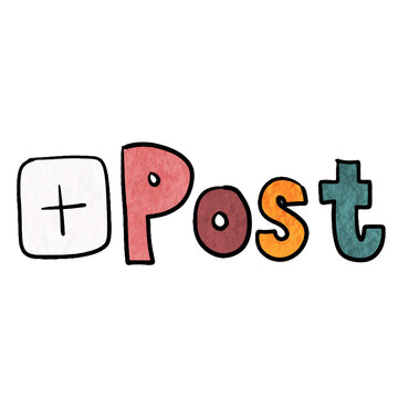 Post Button Hand Drawn Doodle Icon