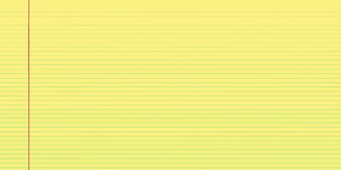 Naklejka premium A blank yellow lined notepad paper with a red margin