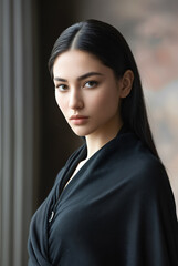 Generated art and fashion portrait of a woman.