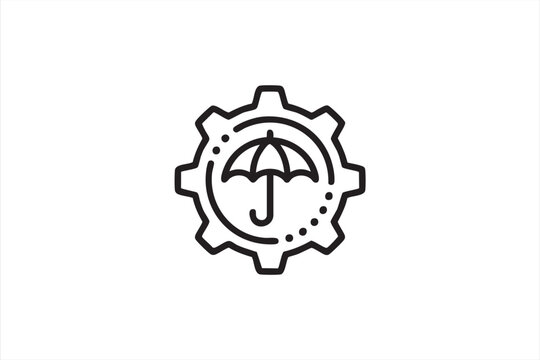 Risk Management and Insurance Coverage Line Icon