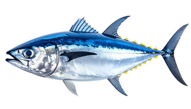 Realistic Bluefin Tuna Fish. Isolated on transparent Background