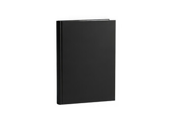 Black hardcover book isolated on transparent background