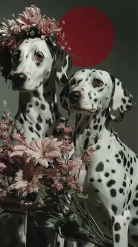 DOGS LOVE VALENTINES CONCEPT