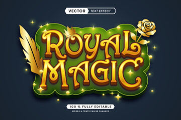 Text effect editable royal magic 3d gaming cartoon font style