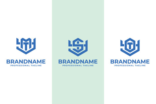 Letters YMT YSI YOT Hexagon Logo, for YTM TMY YIS ISY YTO TOY initials