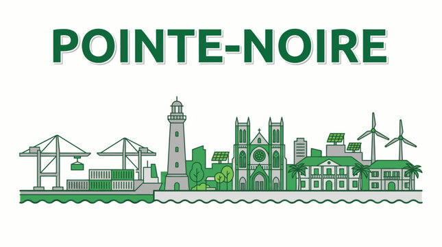 Pointe-Noire Republic of the Congo skyline vector illustration