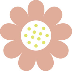 Colorful abstract flower illustrations in a modern flat style. Simple geometric floral shapes with soft pastel colors