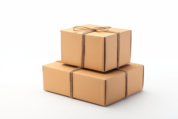 Fototapeta premium The idea of ​​starting an online small business selling packaging boxes.