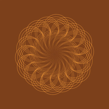 Gradient Color Mandla Vector Vintage Decorative Stock Vector design of a golden dotted geometric shaped Abstract Vector Pattern
