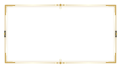 Elegant Gold Art Deco Geometric Luxury Vintage Line Border Frame Template Design