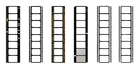 A film strip with visible sprocket holes against a dark background © Barsha