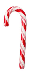 Red and White Candy Cane Sweet Christmas Treat Isolated Transparent BG Cutout PNG