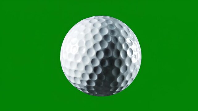 Golf Ball Rotating on Green Screen Background