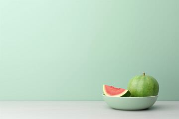 A simple, modern light pastel gray-green background.