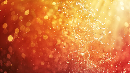 Abstract golden and red bokeh background with glowing light particles and soft blur. Festive, elegant, and warm atmosphere, ideal for celebrations