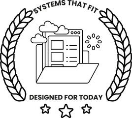 Fototapeta premium A white logo with a black border and a black and white image of a folder