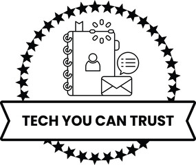 Fototapeta premium A white circle with a black border and a black and white image of a person