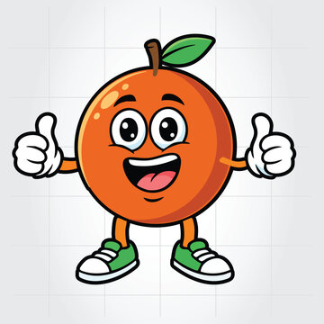 Orange Mascot Cartoon Character Vector Template