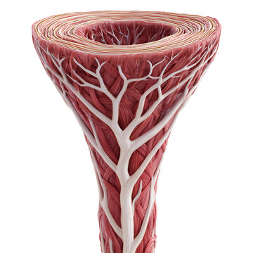 Moderate-diameter brachial artery with muscular, elastic walls isolated on transparent background png