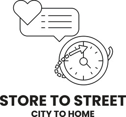 Fototapeta premium Store to street is a logo for a store that sells items for the city to home