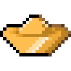 Cartoon Pixel Chinese Gold Nugget.