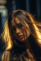 Generated art and fashion portrait of a woman.