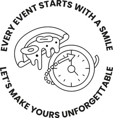 Fototapeta premium A pizza with a clock on it that says 