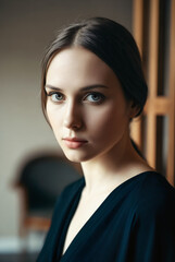 Generated art and fashion portrait of a woman.