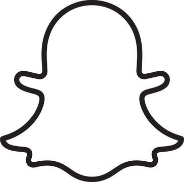 Snapchat social media messaging app ghost social media symbol digital black and white black