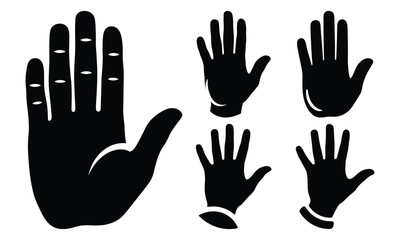 Obraz premium Flat black hand silhouettes vector pack
