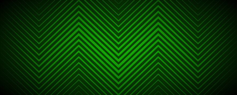 Deep green zig zag line background. Modern abstract chevron pattern wallpaper. Masculine game or sport arrow texture. Dark zigzag backdrop for cover, presentation, flyer, banner, poster. Vector