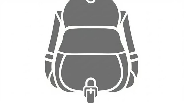 Gray Backpack Illustration Animation Sequence.