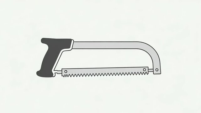Hacksaw Tool Illustration with Different Angles.