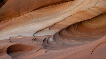 Obraz premium Eroded sandstone rock formations in desert canyon with smooth curves