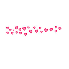 Fototapeta premium Red heart border divider