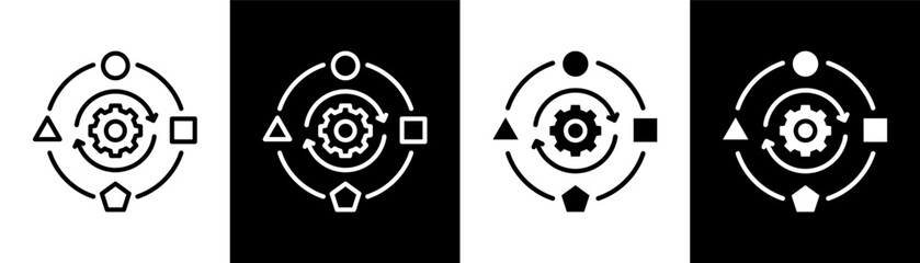 adaptation white icon set design