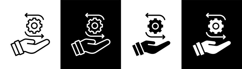 change management white icon set design