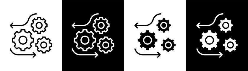 control white icon set design