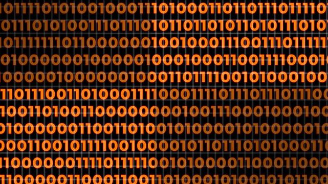 Binary code looped background, featuring a seamless animation of binary numbers flowing across the screen. Perfect for projects related to technology,