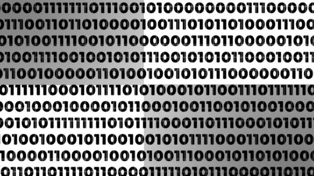 Binary code looped background, featuring a seamless animation of binary numbers flowing across the screen. Perfect for projects related to technology,