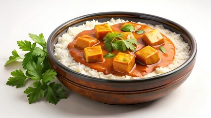 Based on the input concept Shahi paneer bowl isolated on white background, Ive created a creative title and a list of specific keywords  Title