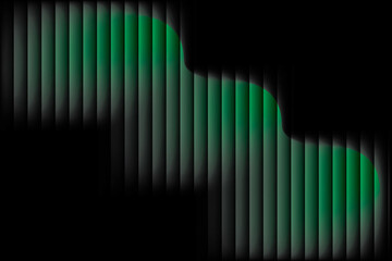 Obraz premium Abstract Green Wave Pattern on Black Vertical Stripes Background image photo