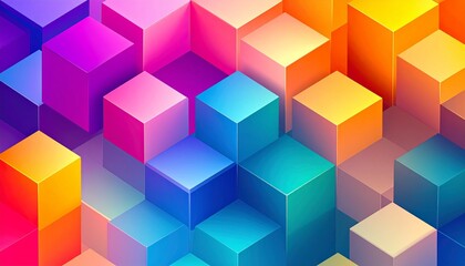 Obraz premium 3D colorful geometric cubes abstract background gradient modern design minimalist art