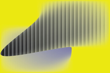 Obraz premium Abstract Yellow Background with Grey Striped Shape and Purple Hue stock