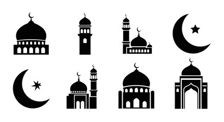 Islamic architecture and symbols mosques crescent moons and stars