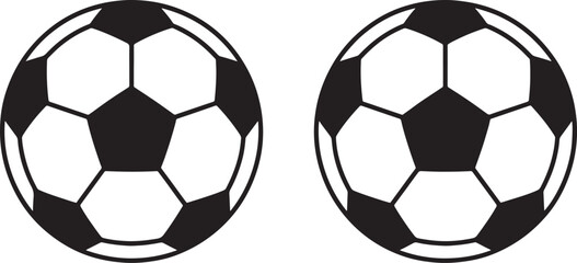 Fototapeta premium Black and white soccer balls side by side football sports desi