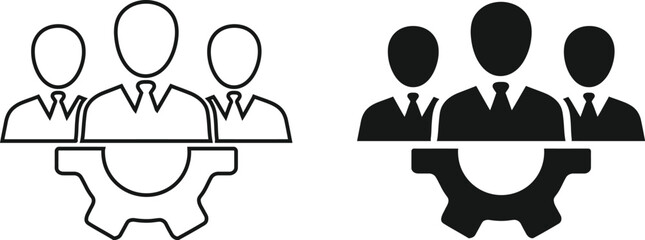 Professional Team Management and Workforce Engineering Icon Vector Set